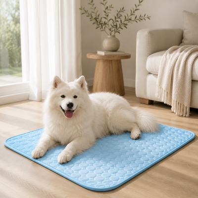 Blush Pink Sorenne Ice-Silk Cooling Mat — For Dogs & Cats